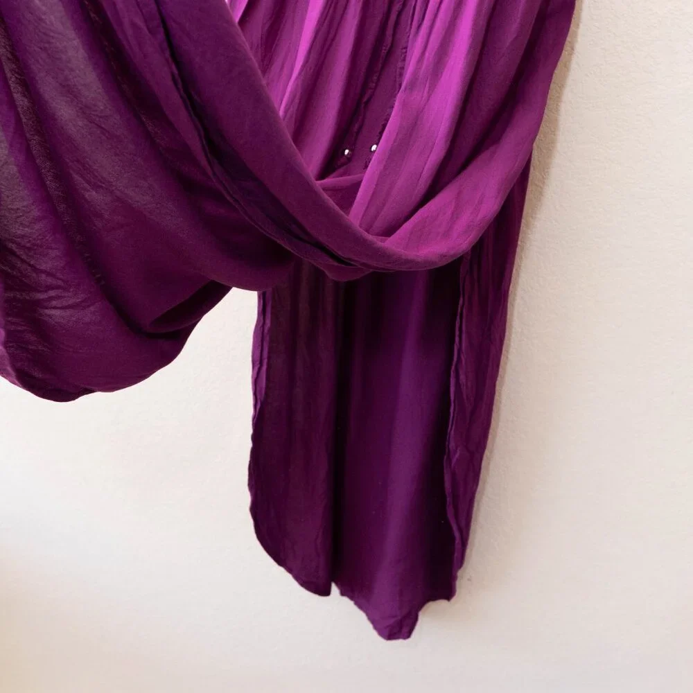 Swimsuits For All Purple Rayon Dress Womens 10/12 Sleeveless V Neck Cover Up - Picture 8 of 14